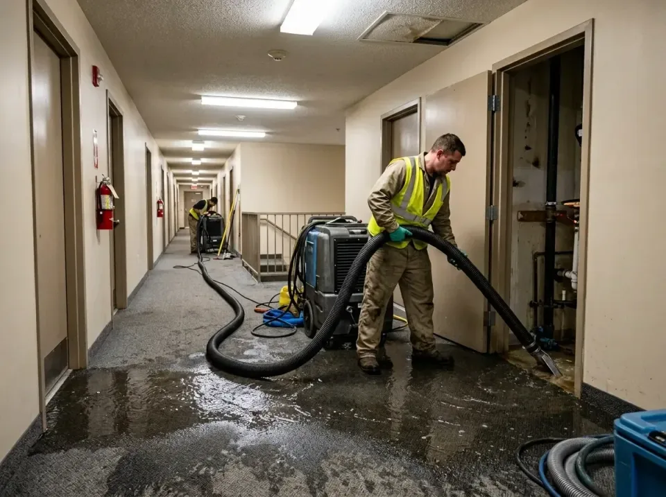 multi-unit-apartment-hallway-f-005 — frequently asked questions, Emergency Burst Pipe Water Extraction & Removal in Mascouta…
